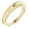 Genuine Diamond set in 14 Karat Yellow Gold .03 Carat Diamond Petite Dome Ring