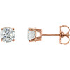 14 Karat Rose Gold 1.00 Carat Diamond Earrings