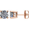 14 Karat Rose Gold 2.00 Carat Diamond Earrings