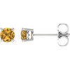 Buy 14 Karat White Gold 4mm Round Yellow Blue Sapphire Earrings