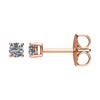 Genuine 14 Karat Rose Gold 0.20 Carat Diamond Earrings