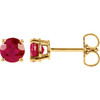 Buy 14 Karat Yellow Gold 5mm Round Lab Created Ruby Earrings