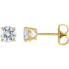 White Diamonds set in 14 Karat Yellow Gold 1 Carat Diamond Earrings