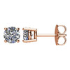 White Diamonds set in 14 Karat Rose Gold 1 Carat Diamond Earrings
