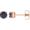 14 Karat Rose Gold 5 mm Round Lab Created Alexandrite Earrings