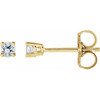 Moissanite Earrings in 14 Karat Yellow Gold 4.5 mm Round Created Moissanite Earrings