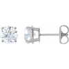 Moissanite Earrings in Platinum 6 mm Round Created Moissanite Earrings