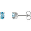 Genuine Aquamarine Earrings in 14 Karat White Gold Aquamarine Earrings