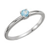 14 Karat White Gold Swiss Blue Topaz December Youth Birthstone Ring
