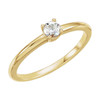 14 Karat Yellow Gold 0.10 Carat Round Genuine Diamond "April" Youth Birthstone Ring