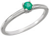 14 Karat White Gold Emerald May Youth Birthstone Ring