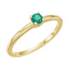 14 Karat Yellow Gold Emerald May Youth Birthstone Ring