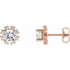14 Karat Rose Gold 1 0.13 Carat Diamond Earrings