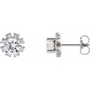 Sterling Silver 1 0.13 Carat Diamond Earrings