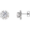 14 Karat White Gold Blue Sapphire and 0.50 Carat Diamond Earrings
