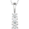 Genuine Diamond Necklace in 14 Karat Genuine Gold 0.33 Carat Diamond 3-Stone 18 inch Necklace