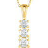 Diamond Necklace in 14 Karat Yellow Gold 0.50 Carat Diamond 3-Stone 18 inch Necklace