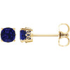 Buy 14 Karat Yellow Gold Lab Created Blue Sapphire Earrings