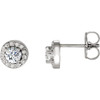 Buy 14 Karat White Gold 0.40 Carat Diamond Halo Style Earrings