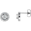 Buy 14 Karat White Gold 1.00 Carat Diamond Halo Style Earrings