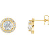 Shop 14 Karat Yellow Gold 0.50 Carat Diamond Halo Style Earrings