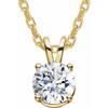 Lab Grown Diamond Necklace in 14 Karat Yellow Gold 0.25 Carat Lab Grown Diamond Solitaire 16 inch Necklace