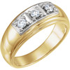 Genuine Diamond set in Pleasing 14 Karat Yellow and White Gold 0.33 Carat Round Diamond Ring