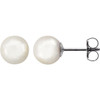 14 Karat White Gold 7mm White Akoya Pearl Earrings