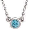 Shop 14 Karat White Gold Blue Zircon 16 inch Necklace
