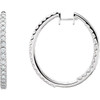 Buy 14 Karat White Gold 3 Carat Diamond Hingedside Outside Hoop Earrings