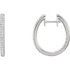 Buy 14 Karat White Gold 0.25 Carat Diamond Hingedside Outside Hoop Earrings