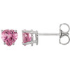 Buy 14 Karat White Gold Pink Tourmaline Heart Earrings