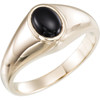 14 Karat White Gold Onyx Ring