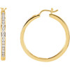 Diamond Earrings in 14 Karat Yellow Gold 0.50 Carat Diamond Hoop Earrings