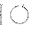 Diamond Earrings in 14 Karat White Gold 1.00 Carat Diamond Hoop Earrings