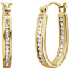 14 Karat Yellow Gold 0.25 Carat Diamond Inside Outside Hoop Earrings