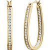 White Diamonds set in 14 Karat Yellow Gold 0.33 Carat Diamond Inside Outside Hoop Earrings