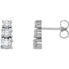 Diamond Earrings in 14 Karat White Gold 0.90 Carat Diamond Three Stone Earrings