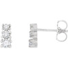 14 Karat White Gold 0.25 Carat Diamond Three Stone Earrings