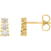 Diamond Earrings in 14 Karat Yellow Gold 0.40 Carat Diamond Three Stone Earrings