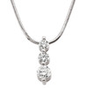 14 Karat White Gold 1 Carat Diamond 3 Stone 18 inch Necklace
