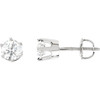 Genuine 14 Karat White Gold 0.50 Carat Diamond Threaded Post Stud Earrings