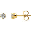 0.33 Carat Round Genuine Diamond Friction Post Stud Earrings