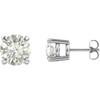 Genuine 14 Karat White Gold 6.5mm Round Forever One Moissanite Earrings