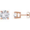 14 Karat Rose Gold 7.5 mm Round Forever One Moissanite Earrings
