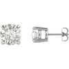 14 Karat White Gold 8 mm Round Forever One Moissanite Earrings