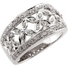 Diamond Ring in 14 Karat White Gold.33 Carat Diamond Band Size 4.5