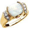 14 Karat Yellow Gold Fire Opal, Pink Tourmaline and 00.17 Carat Diamond Ring