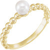 14 Karat Yellow Gold 4.5-5mm Freshwater Pearl Ring