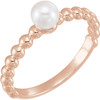 14 Karat Rose Gold 4.5-5mm Freshwater Pearl Ring